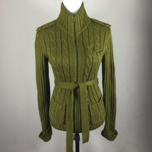 Moda International Green Zip Cardigan